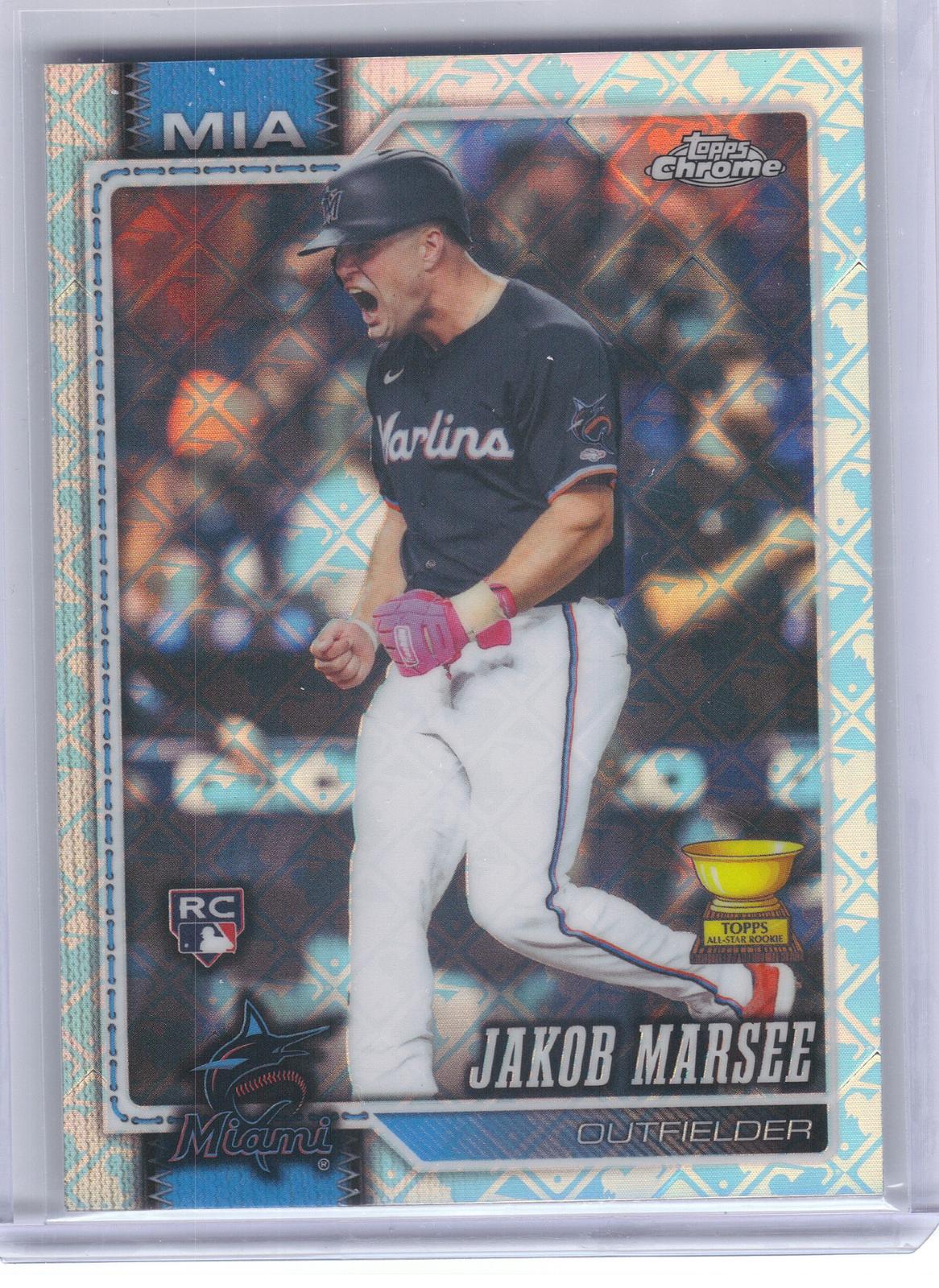 2026 Topps Chrome Logofractor Edition #261 Jakob Marsee Miami Marlins RC