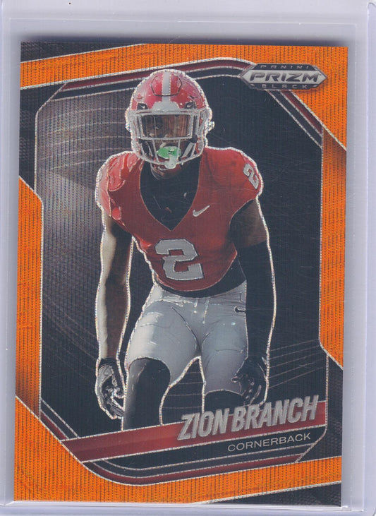 2025 Panini Prizm Black #178 Zion Branch Prizm Orange Wave #/60 Georgia Bulldogs SN