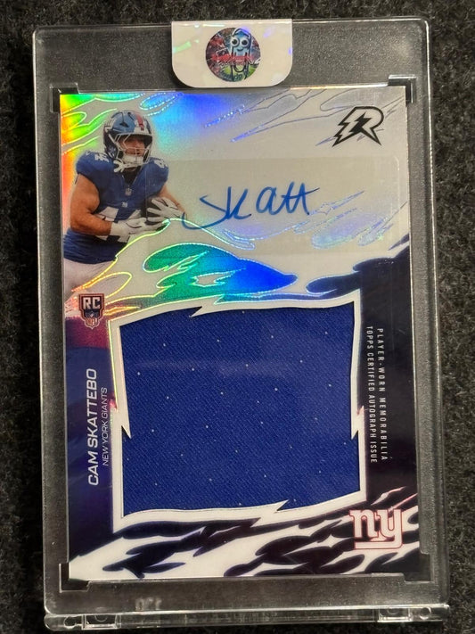 2025 Topps Resurgence #RRS-CS Cam Skattebo Resurgence Rookie Relic Signatures New York Giants MEM, AU