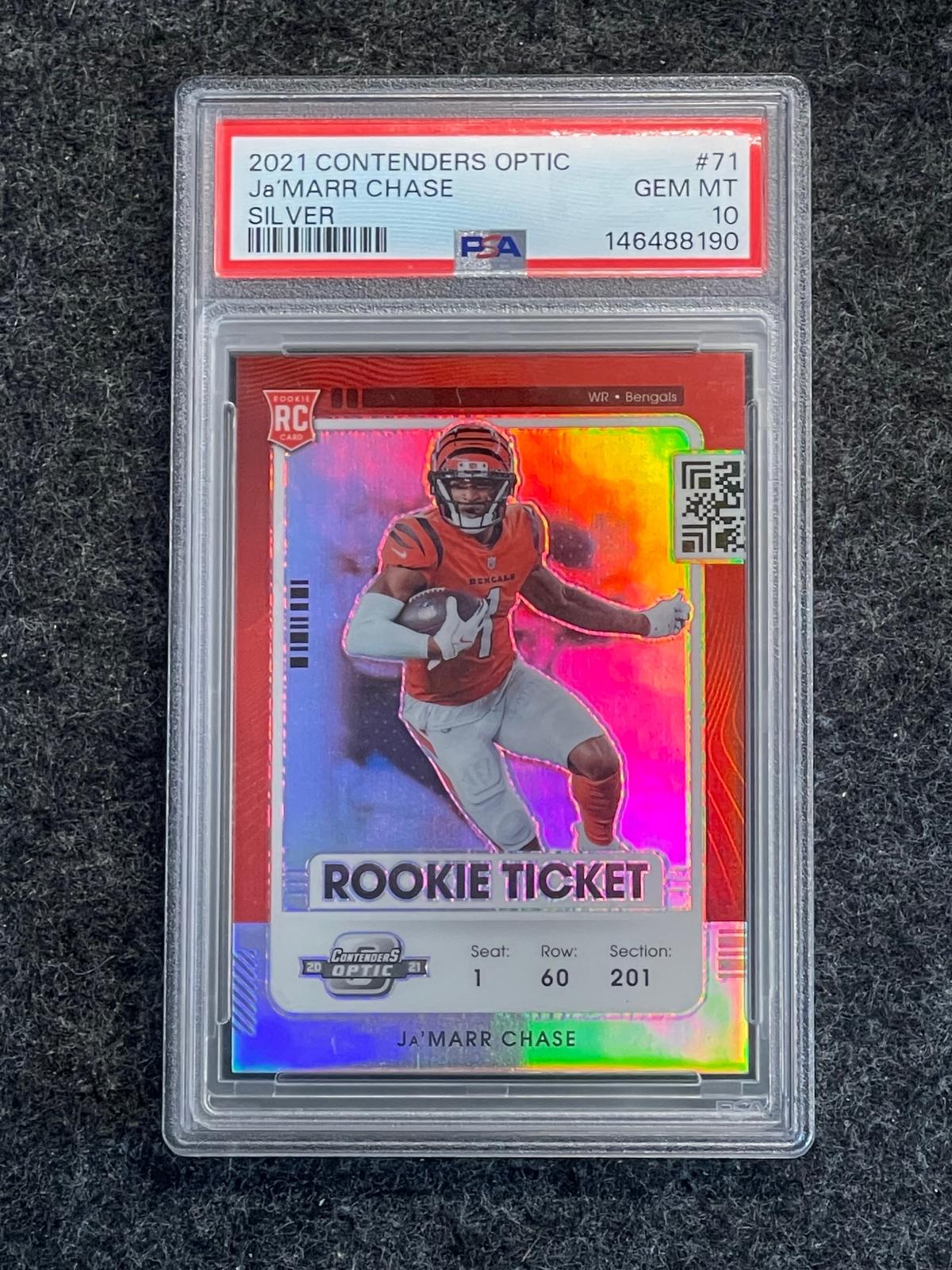 2021 Panini Contenders Optic #71 Ja'Marr Chase Silver PSA 10 Cincinnati Bengals RC