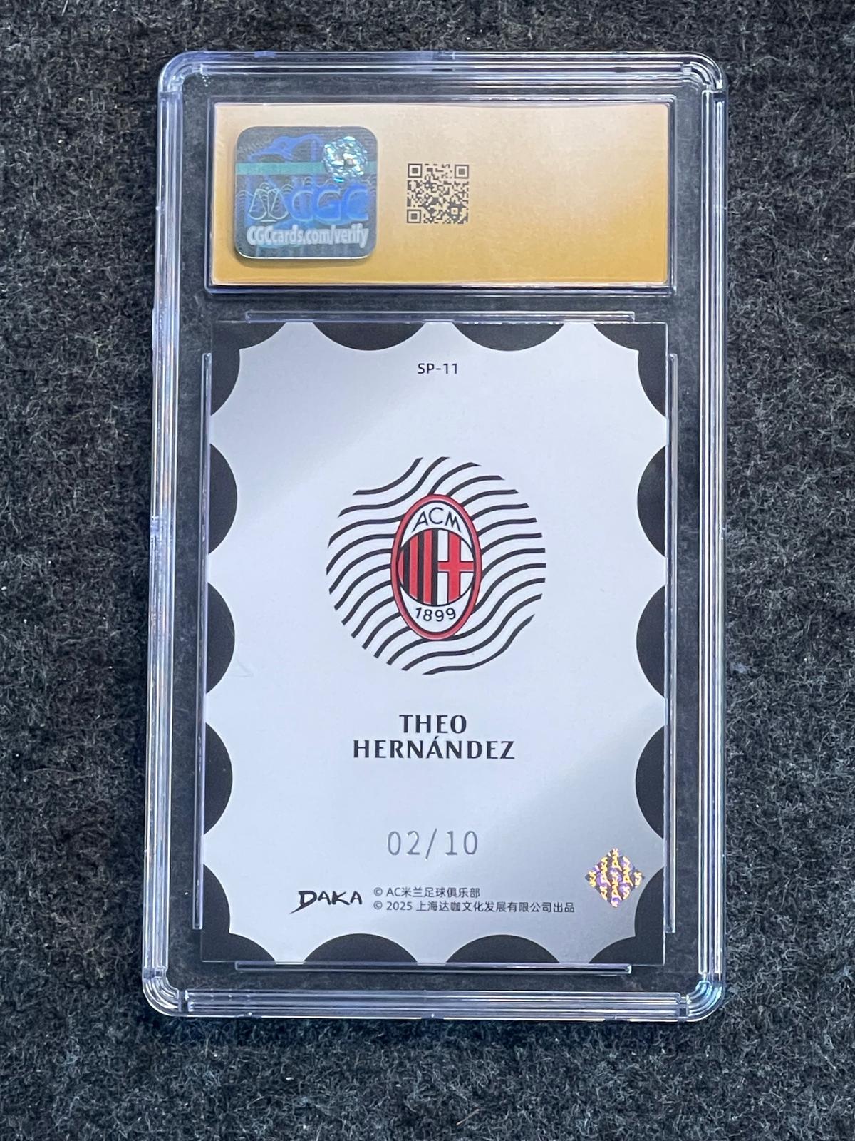 2024-25 Daka AC Milan One & Two #SP-11 Theo Hernández Gold #'d /10 CGC 10 AC Milan