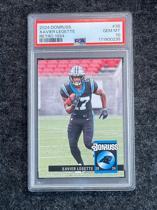2024 Donruss #36 Xavier Legette Retro 1994 PSA 10 Carolina Panthers