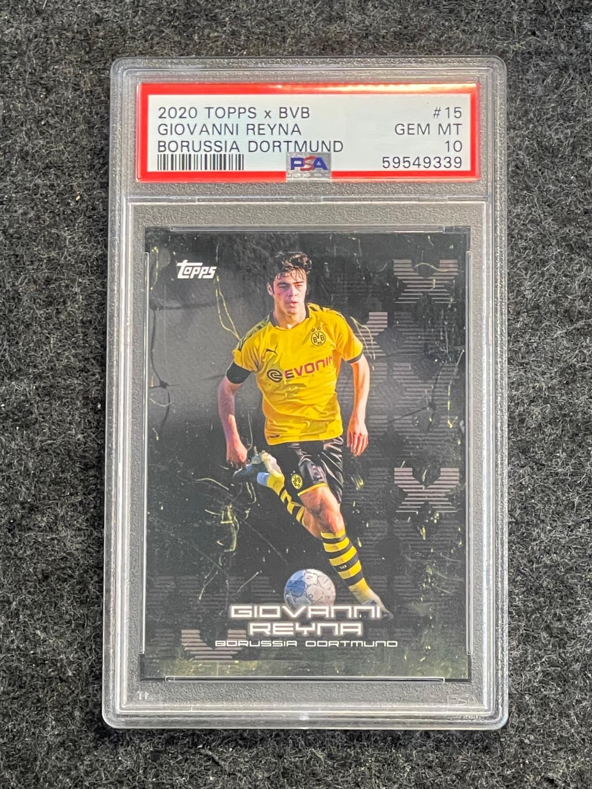 2020 Topps BVB Curated Set #15 Giovanni Reyna PSA 10 Borussia Dortmund