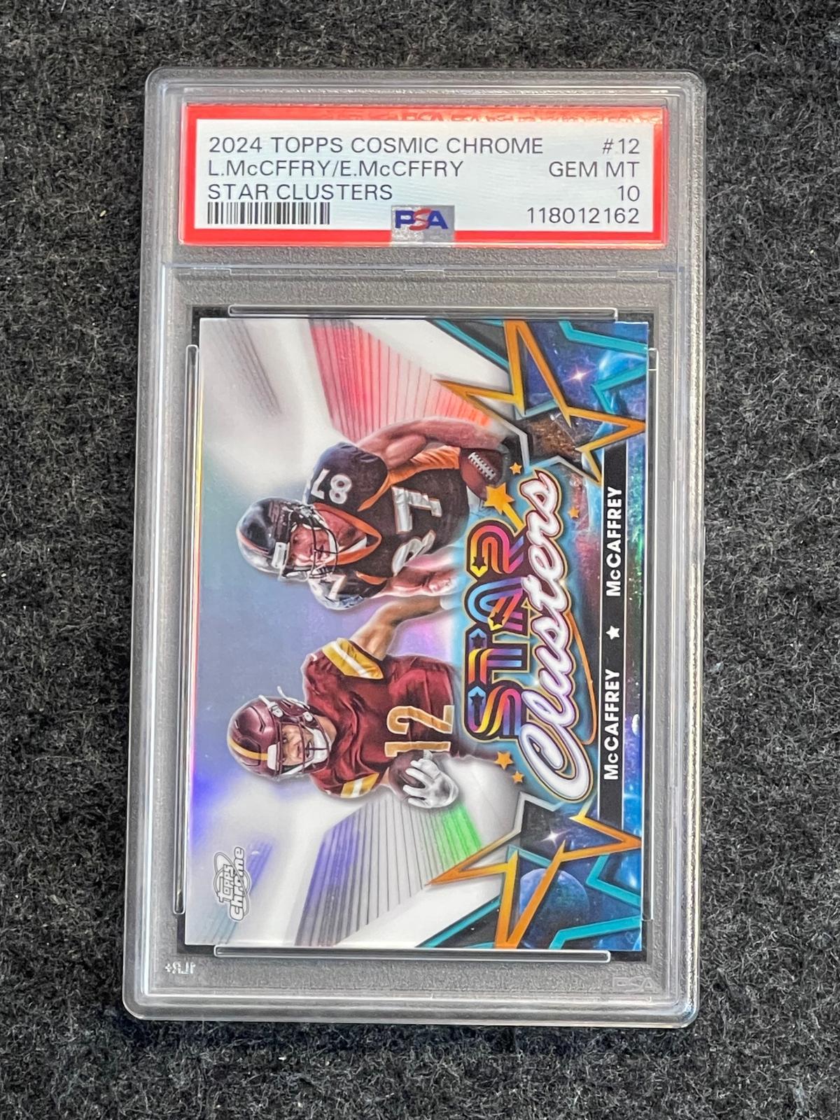 2024 Topps Chrome Cosmic #SCL-12 Ed McCaffrey / Luke McCaffrey Star Clusters PSA 10