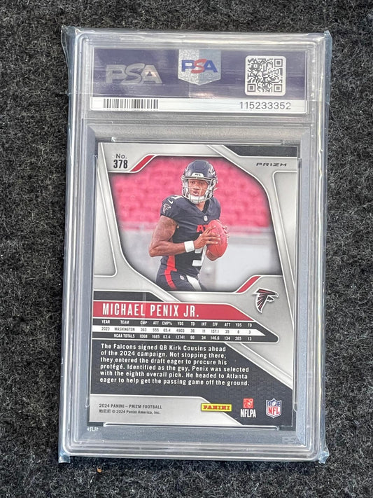 2024 Panini Prizm #378 Michael Penix Jr. Silver PSA 10 Atlanta Falcons RC