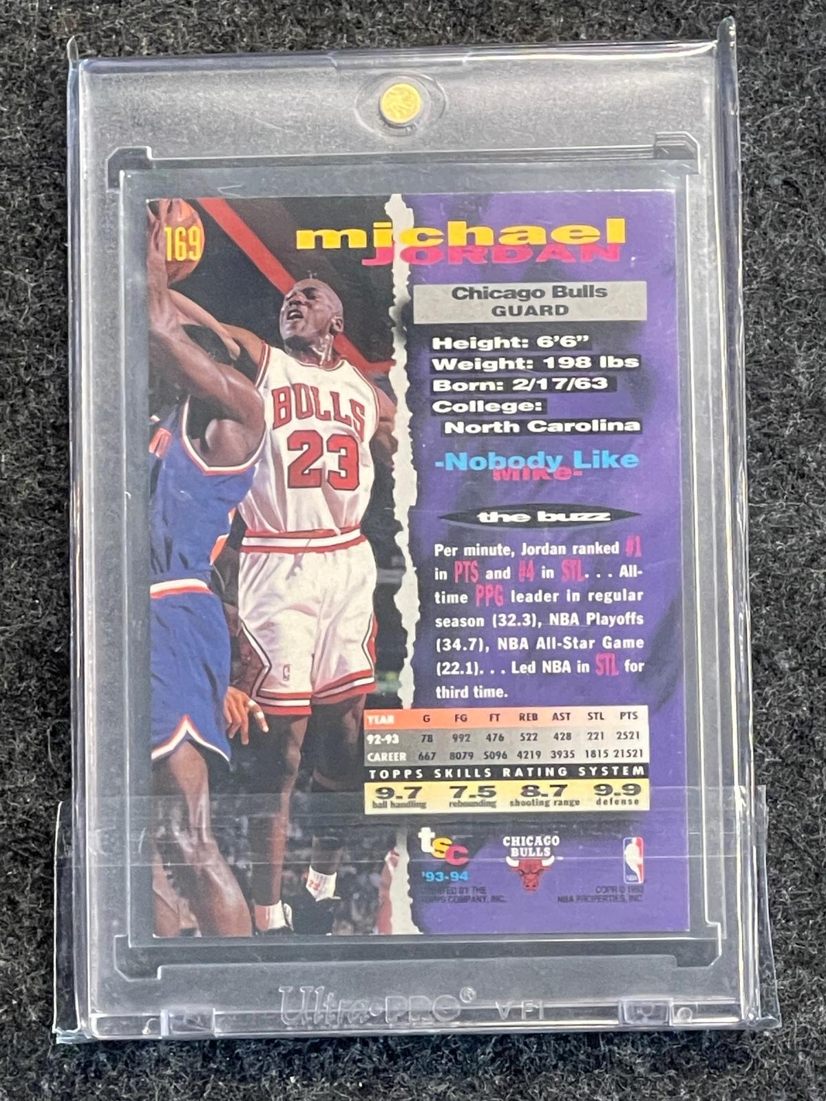 1993-94 Stadium Club #169 Michael Jordan Chicago Bulls