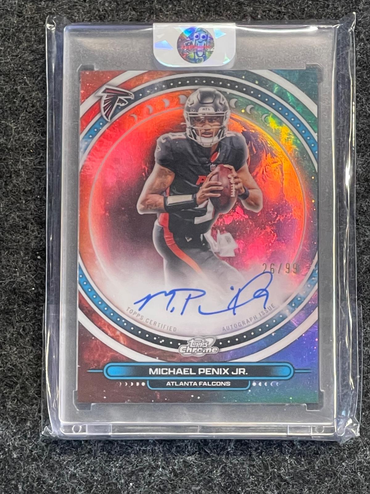 2025 Topps Chrome Cosmic #EQA-MPJ Michael Penix Jr. Equinox Autographs #/99 Atlanta Falcons SN, AU