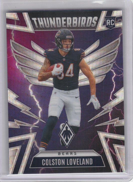 2025 Panini Phoenix #9 Colston Loveland Thunderbirds Wave Prizm #/299 Chicago Bears SN
