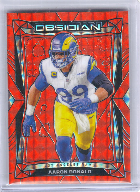 2024 Panini Obsidian #118 Aaron Donald Orange Mosaic International #/24 Los Angeles Rams SN