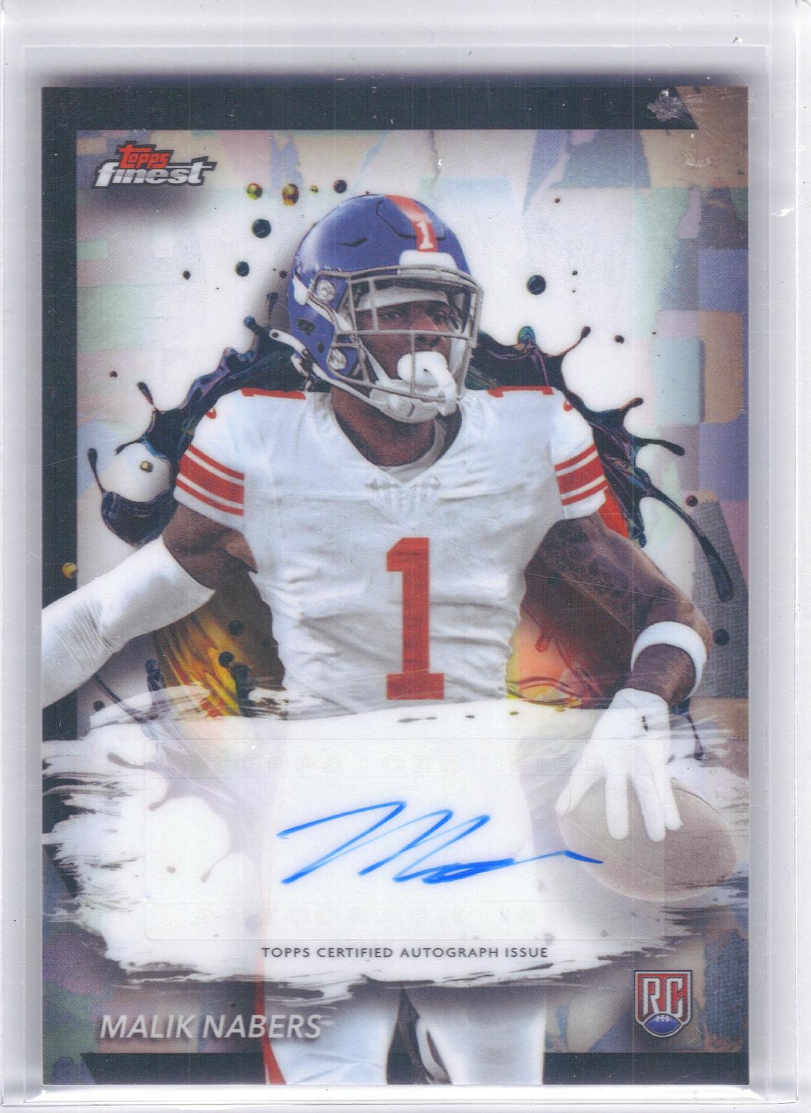 2024 Finest #RFA-MN Malik Nabers Rookie Finest Autographs New York Giants AU