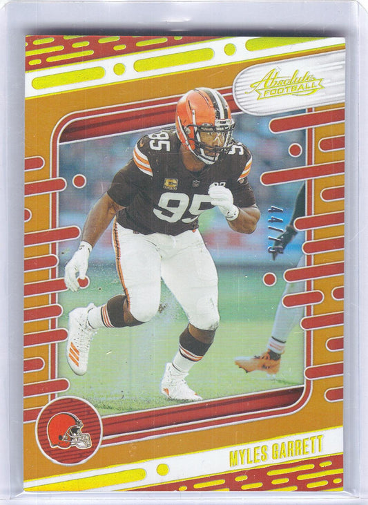 2024 Panini Absolute #25 Myles Garrett Orange Spectrum #/75 Cleveland Browns SN