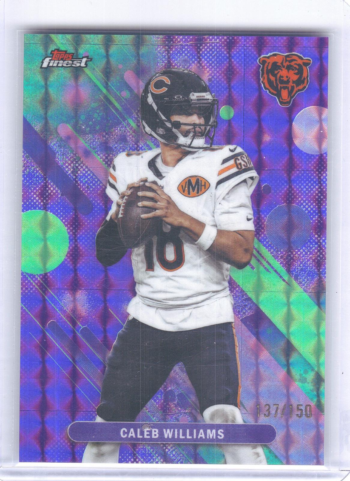 2025 Finest #50 Caleb Williams Purple Geometric Refractor #/150 Chicago Bears SN