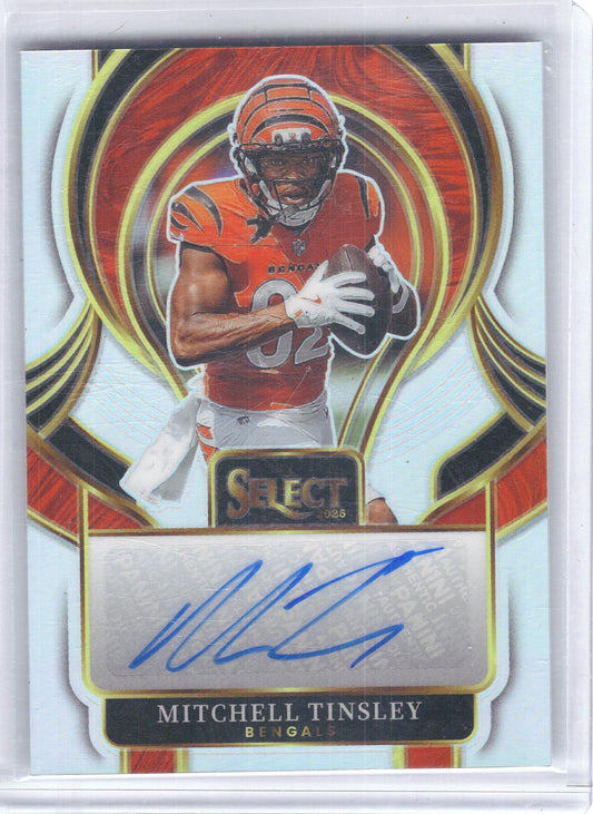 2025 Panini Select #SIP-MTY Mitchell Tinsley Select Signatures Prizm Cincinnati Bengals AU