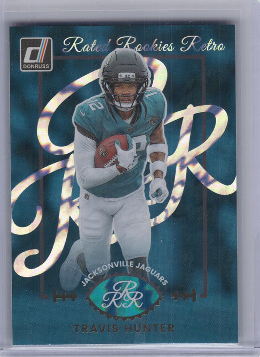2025 Donruss #4 Travis Hunter Rated Rookies Retro Jacksonville Jaguars