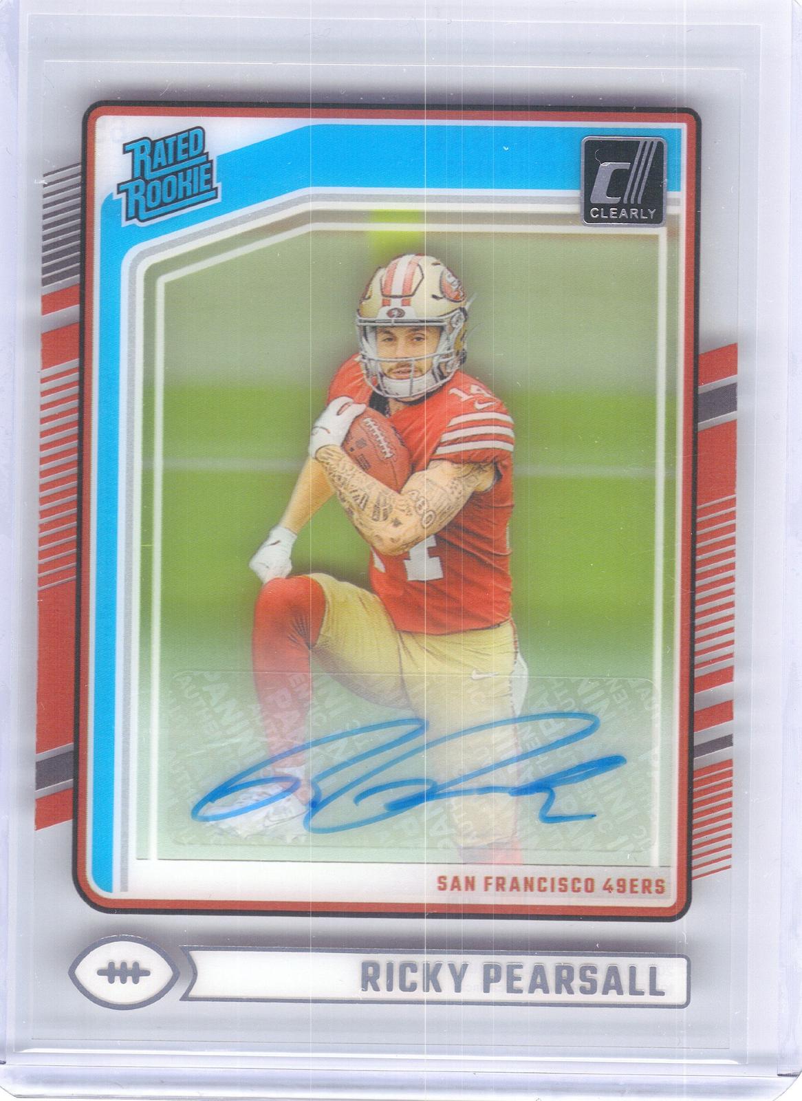 2024 Clearly Donruss #65 Ricky Pearsall Clearly Rated Rookie Autographs San Francisco 49ers RC, AU