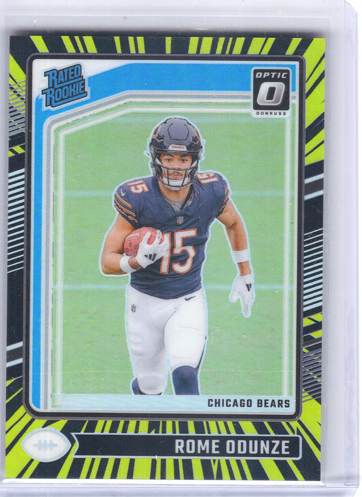 2024 Donruss Optic #286 Rome Odunze Electricity #/75 Chicago Bears SN