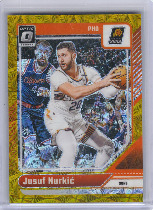 2024-25 Donruss Optic #87 Jusuf Nurkic Gold International #/10 Phoenix Suns SN