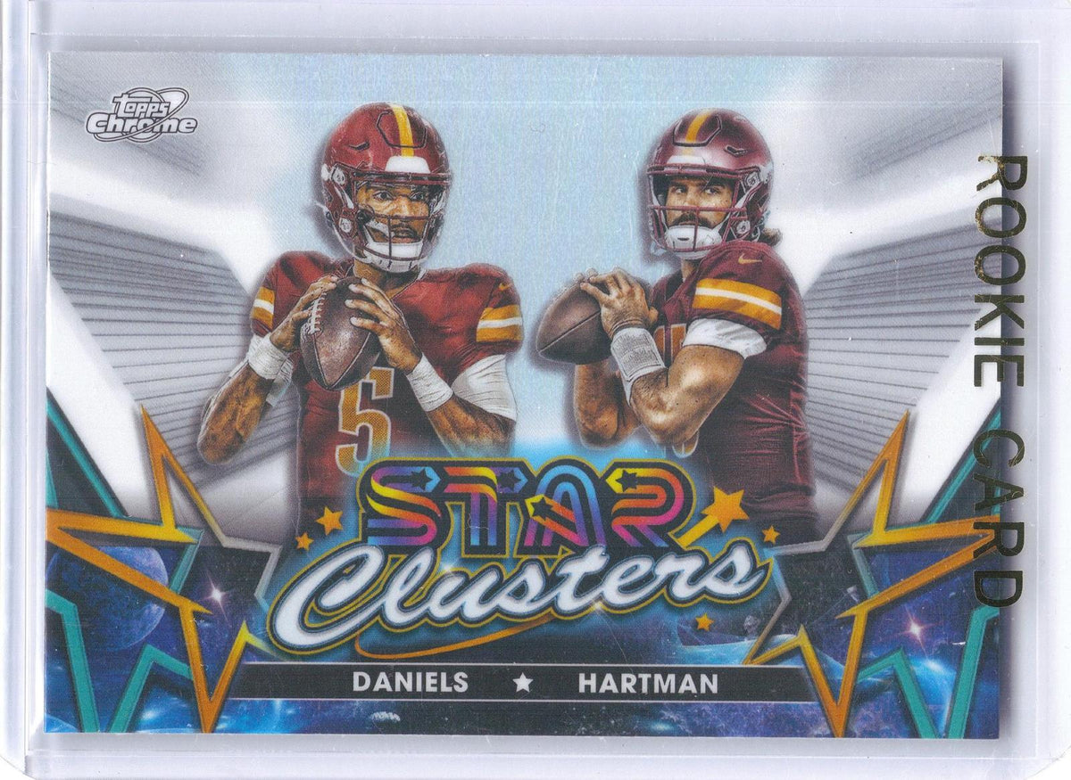 2024 Topps Chrome Cosmic #SCL-8 Jayden Daniels / Sam Hartman Star Clusters Washington Commanders