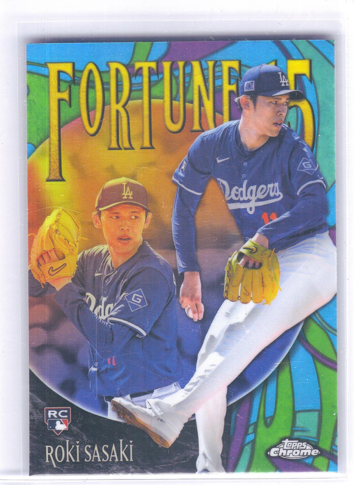 2025 Topps Chrome #F15-13 Roki Sasaki Fortune 15 Los Angeles Dodgers