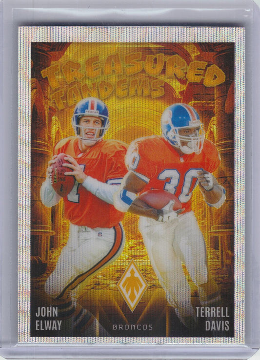 2024 Panini Phoenix #TT-DEN John Elway / Terrell Davis Treasured Tandems Wave Denver Broncos