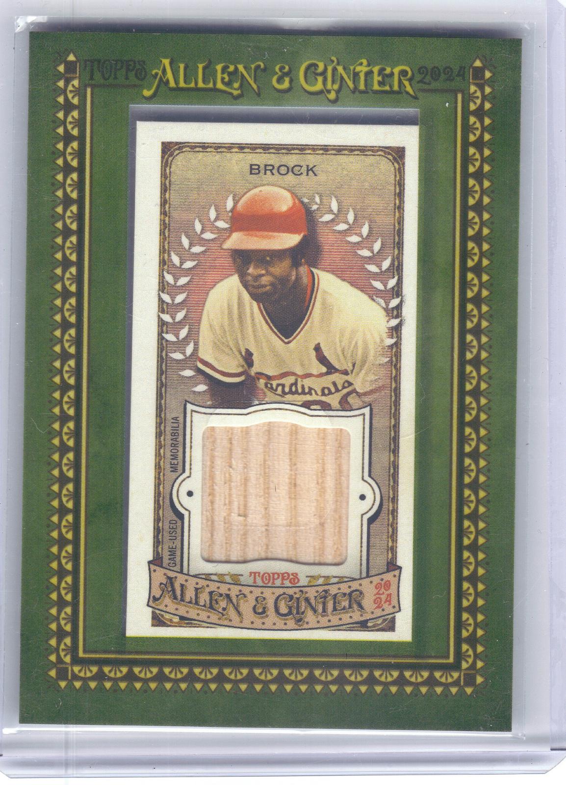 2024 Topps Allen & Ginter #MFR-LB Lou Brock Framed Mini Relics St. Louis Cardinals MEM