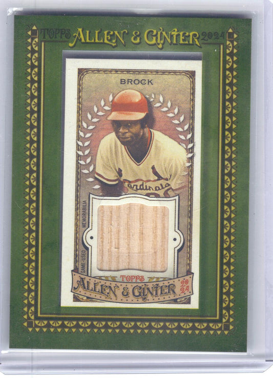 2024 Topps Allen & Ginter #MFR-LB Lou Brock Framed Mini Relics St. Louis Cardinals MEM