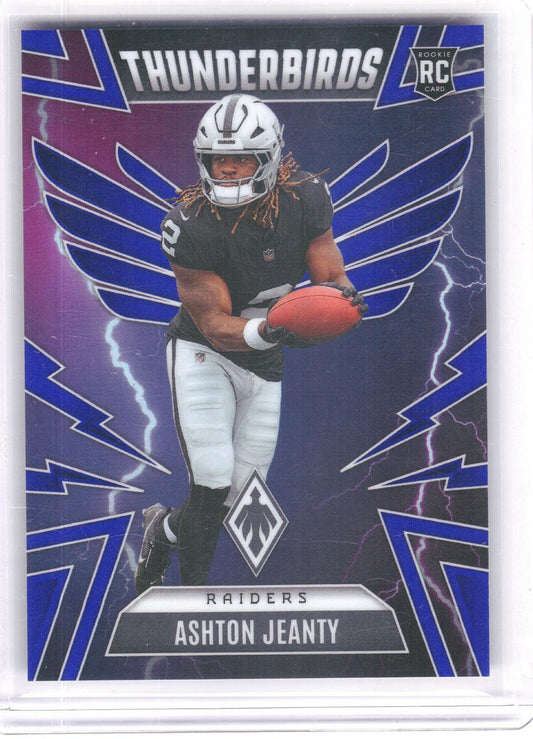 2025 Panini Phoenix #27 Ashton Jeanty Thunderbirds Blue Prizm #/199 Las Vegas Raiders SN