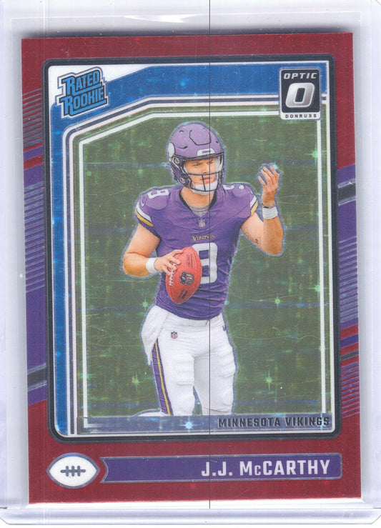 2024 Donruss Optic #235 J.J. McCarthy Stars Red Minnesota Vikings