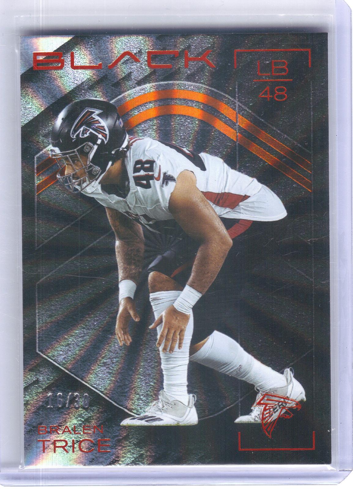 2025 Panini Black #61 Bralen Trice Citrine #/30 Atlanta Falcons SN