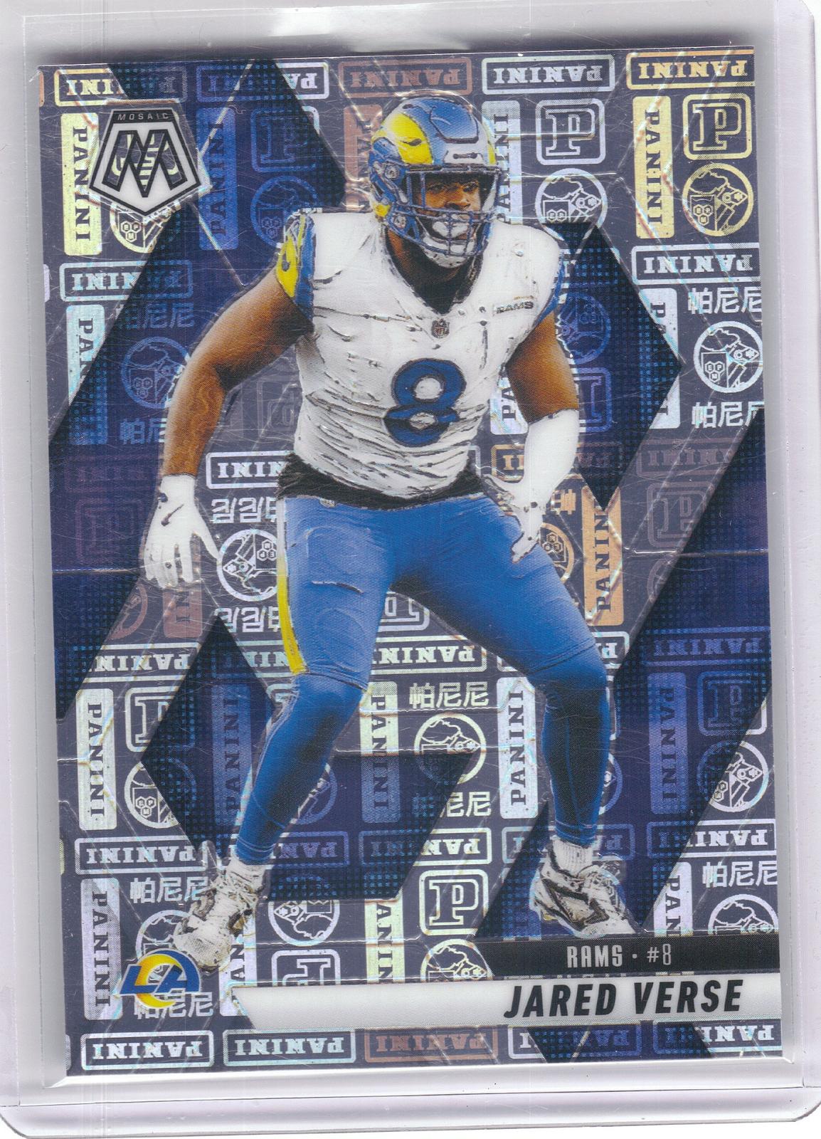 2025 Panini Mosaic #8 Jared Verse Silver Knight #/149 Los Angeles Rams SN