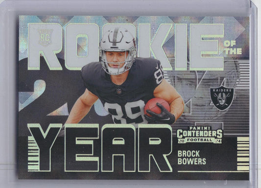 2024 Panini Contenders #5 Brock Bowers Rookie of the Year Contenders Las Vegas Raiders