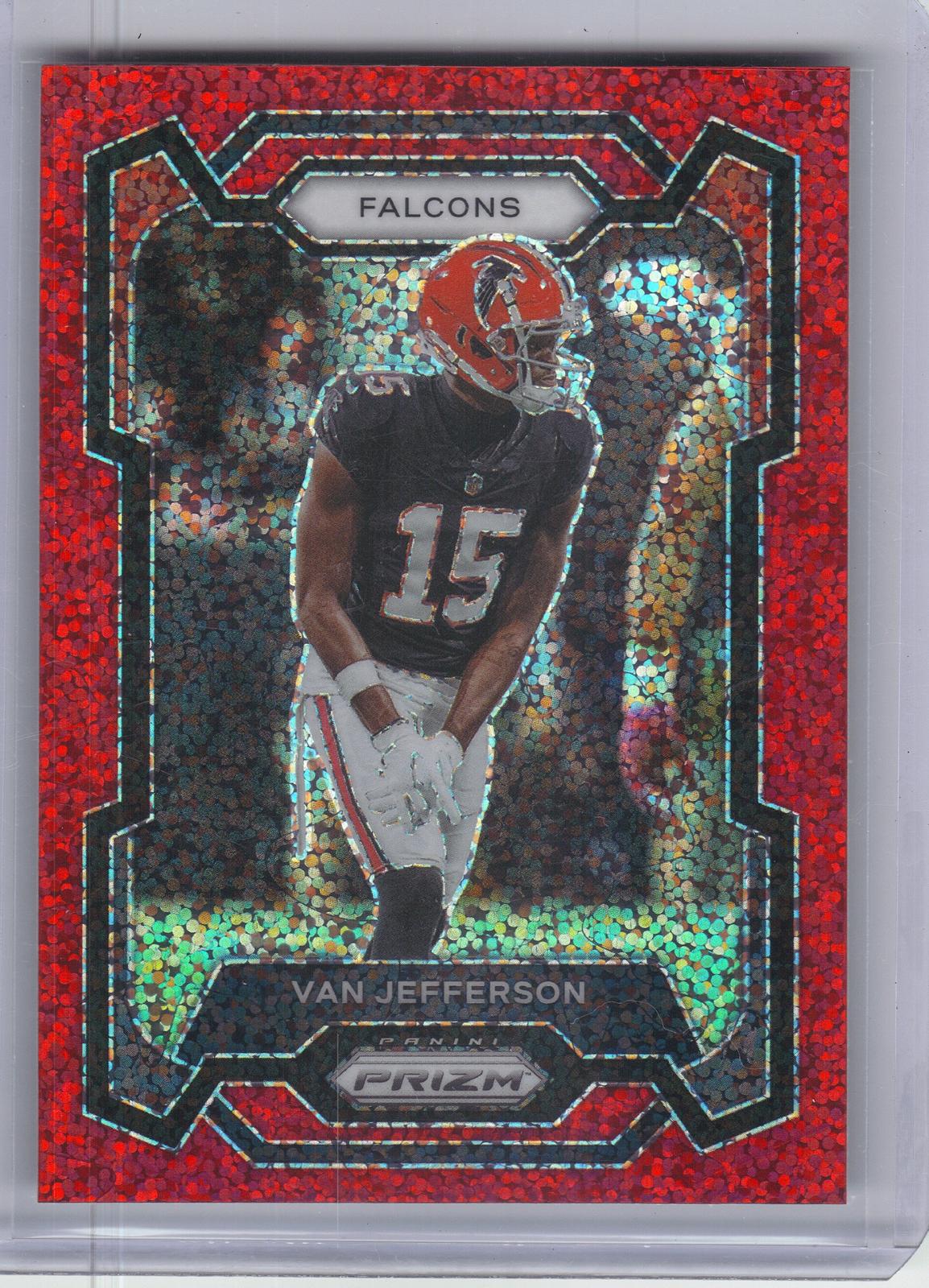 2023 Panini Prizm #171 Van Jefferson Red Sparkle Atlanta Falcons