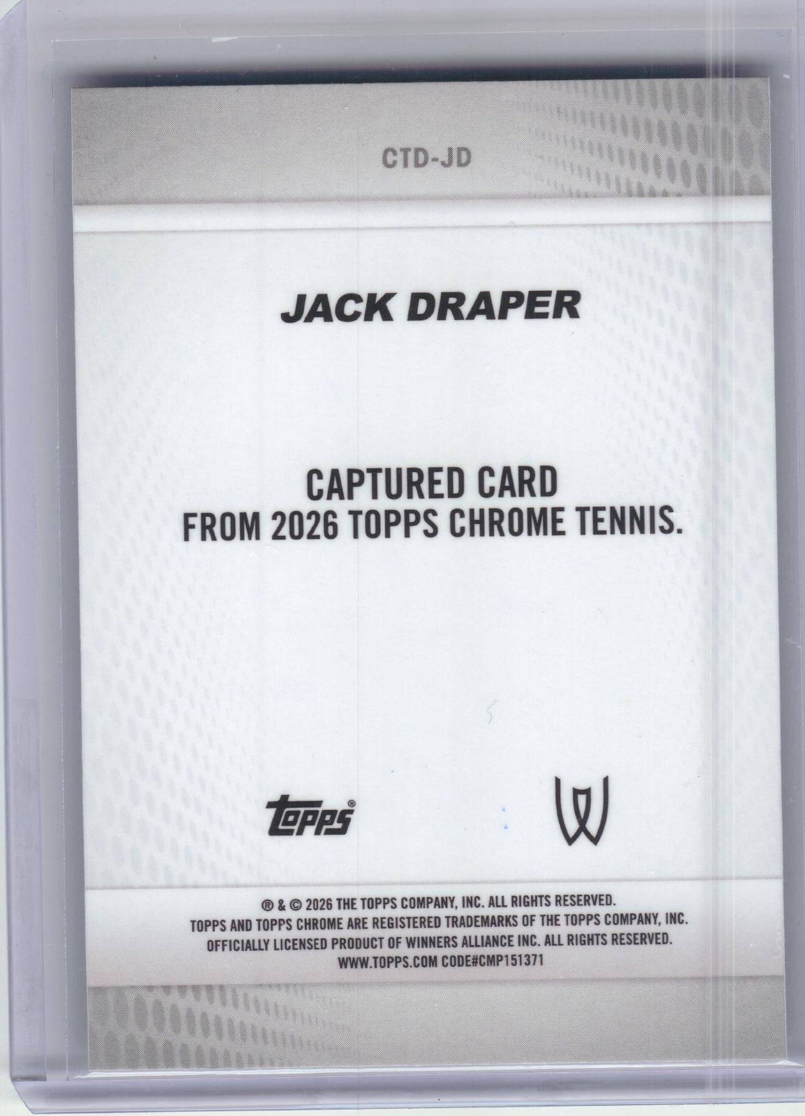 2026 Topps Chrome #CTD-JD Jack Draper Captured Geometric Refractor
