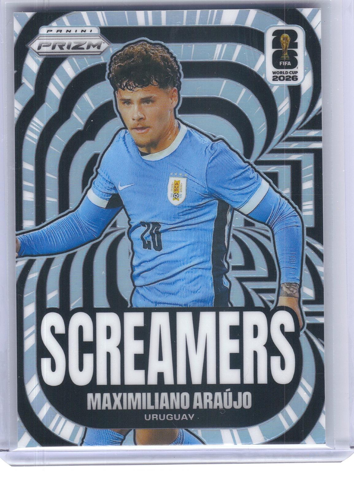 2026 Panini Prizm FIFA World Cup #23 Maximiliano Araujo Screamers Silver Prizm Uruguay