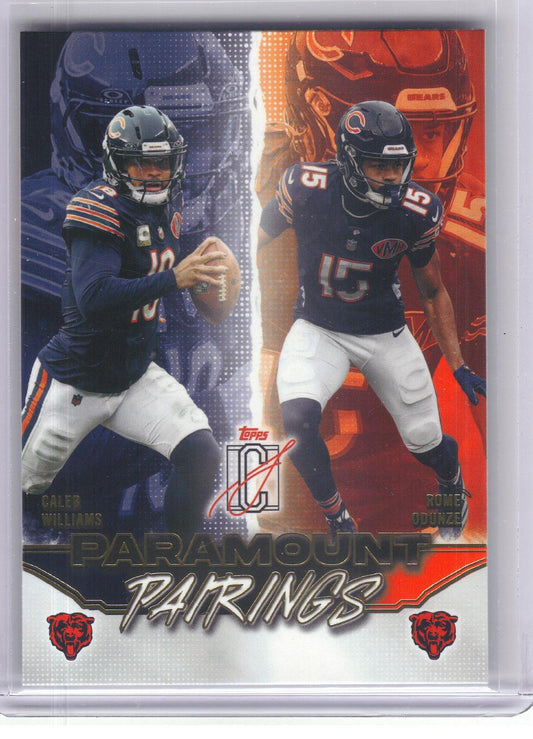 2025 Topps Signature Class #PP-1 Caleb Williams / Rome Odunze Paramount Pairings Chicago Bears