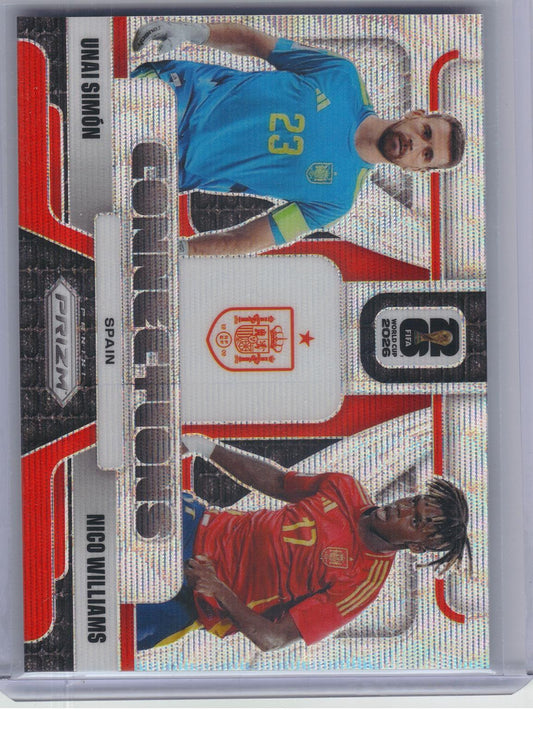 2026 Panini Prizm FIFA World Cup #9 Nico Williams / Unai Simon Connections Wave Prizm Spain