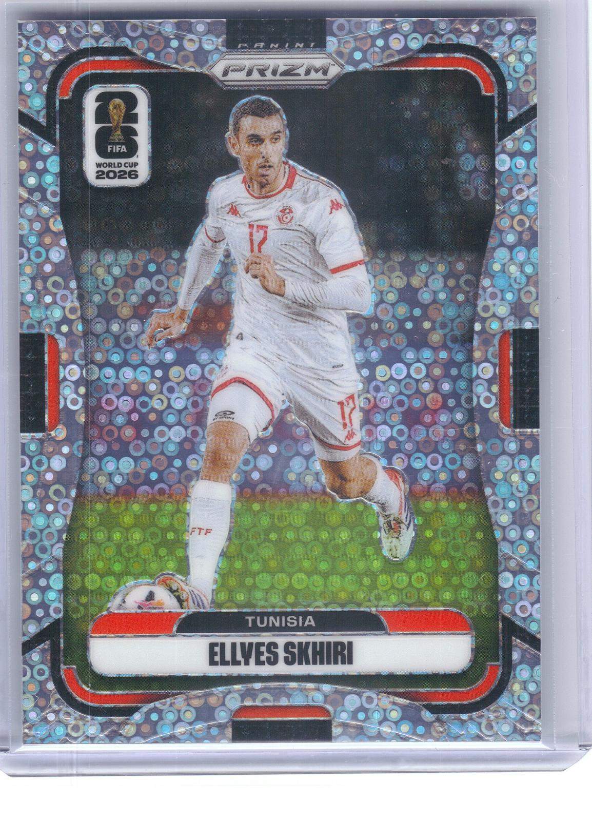 2026 Panini Prizm FIFA World Cup #430 Ellyes Skhiri Disco Prizm Tunisia