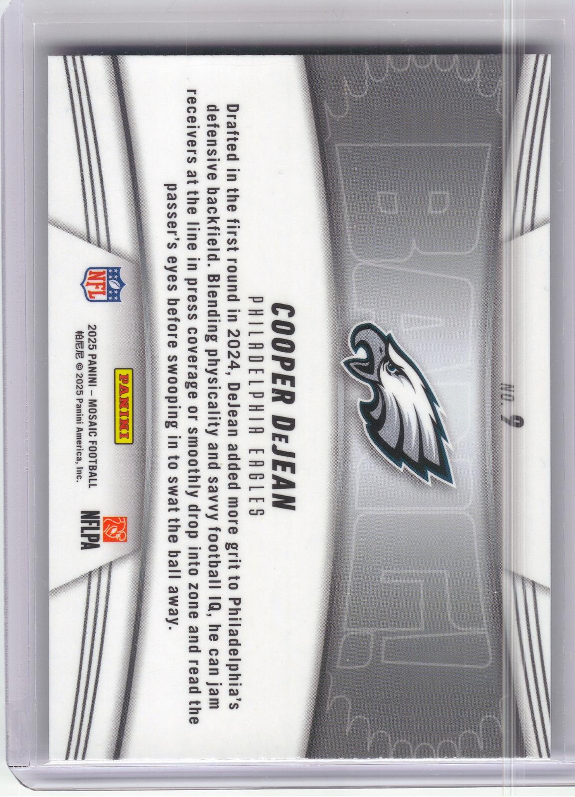 2025 Panini Mosaic #9 Cooper DeJean Bang! Philadelphia Eagles