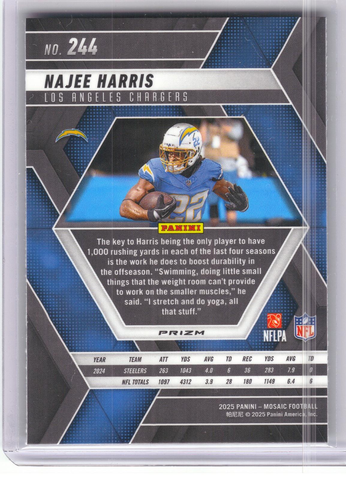 2025 Panini Mosaic #244 Najee Harris Mosaic Green Los Angeles Chargers