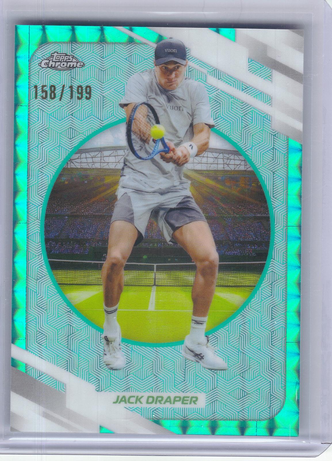 2026 Topps Chrome #55 Jack Draper Aqua Geometric Refractor #/199 SN