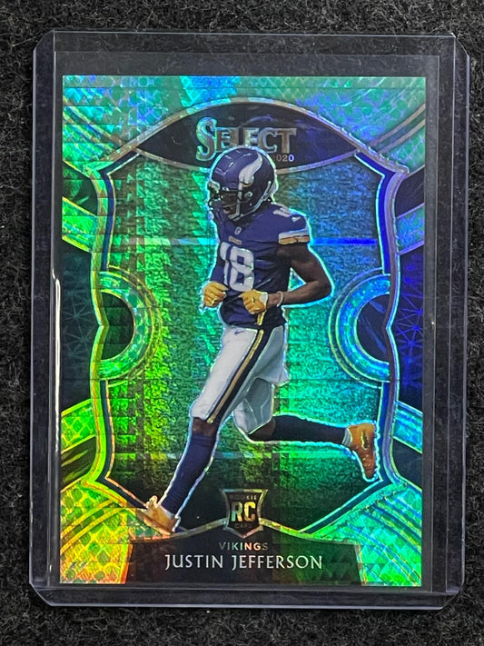 Justin Jefferson RC 2020 Panini Select #61 Dragon Scale Prizm #/67 Vikings