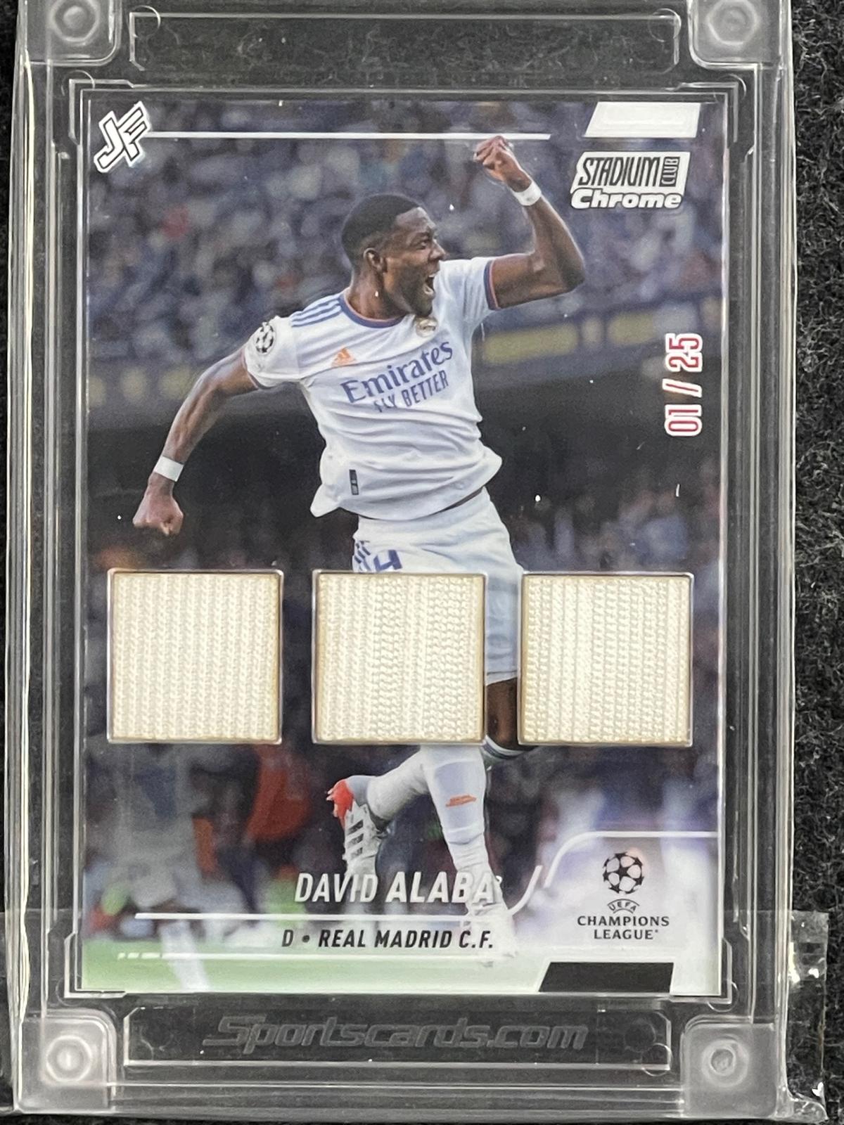 2021-22 Stadium Club Chrome UEFA Champions League #5 David Alaba Jersey Fusion Player Worn #'d /25