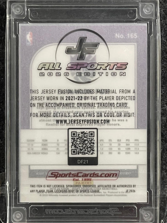 2019-20 Hoops Premium Stock #165 De'Aaron Fox Jersey Fusion Player Worn