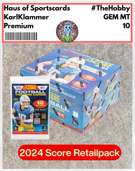 2024 Panini Score Football Retail Pack | 12 Cards | Rookie Hunt