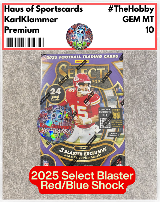 2025 Panini Select Football Blaster Box | Red Blue Shock | Silver Shock | Zebra Chase