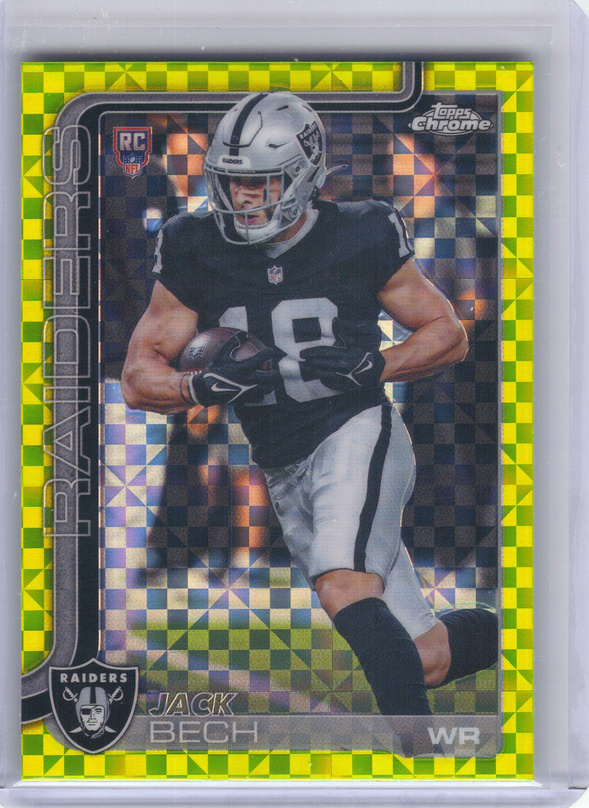 Jack Bech Las Vegas Raiders 2025 Topps Chrome - Lime Green X-Fractor #388